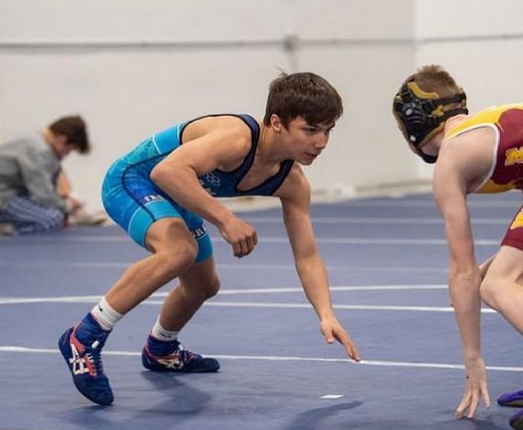 Wrestlers competing